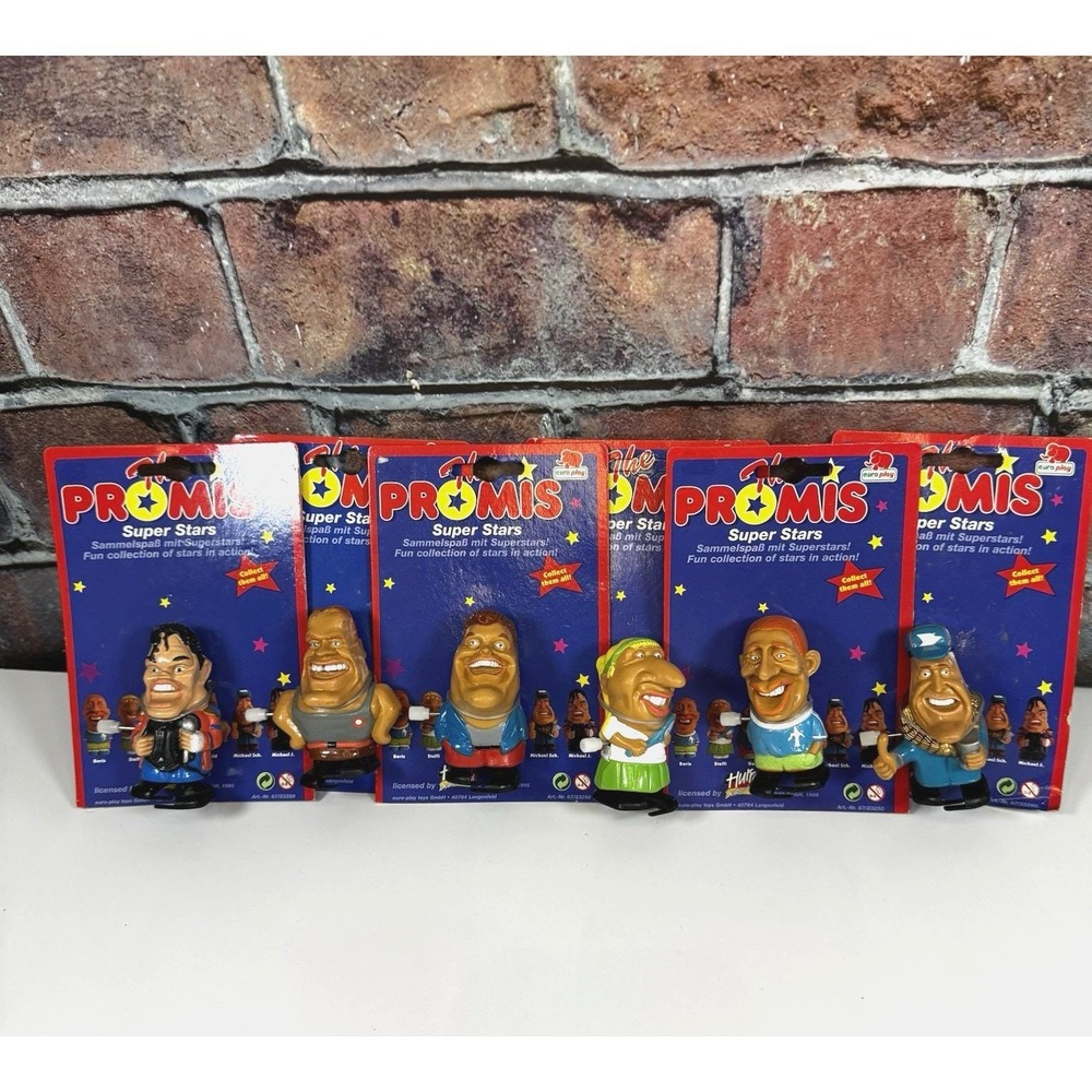 Euro Play The Promis Super Stars Wind Ups Complete Set of‎ 6 Brand New NOS